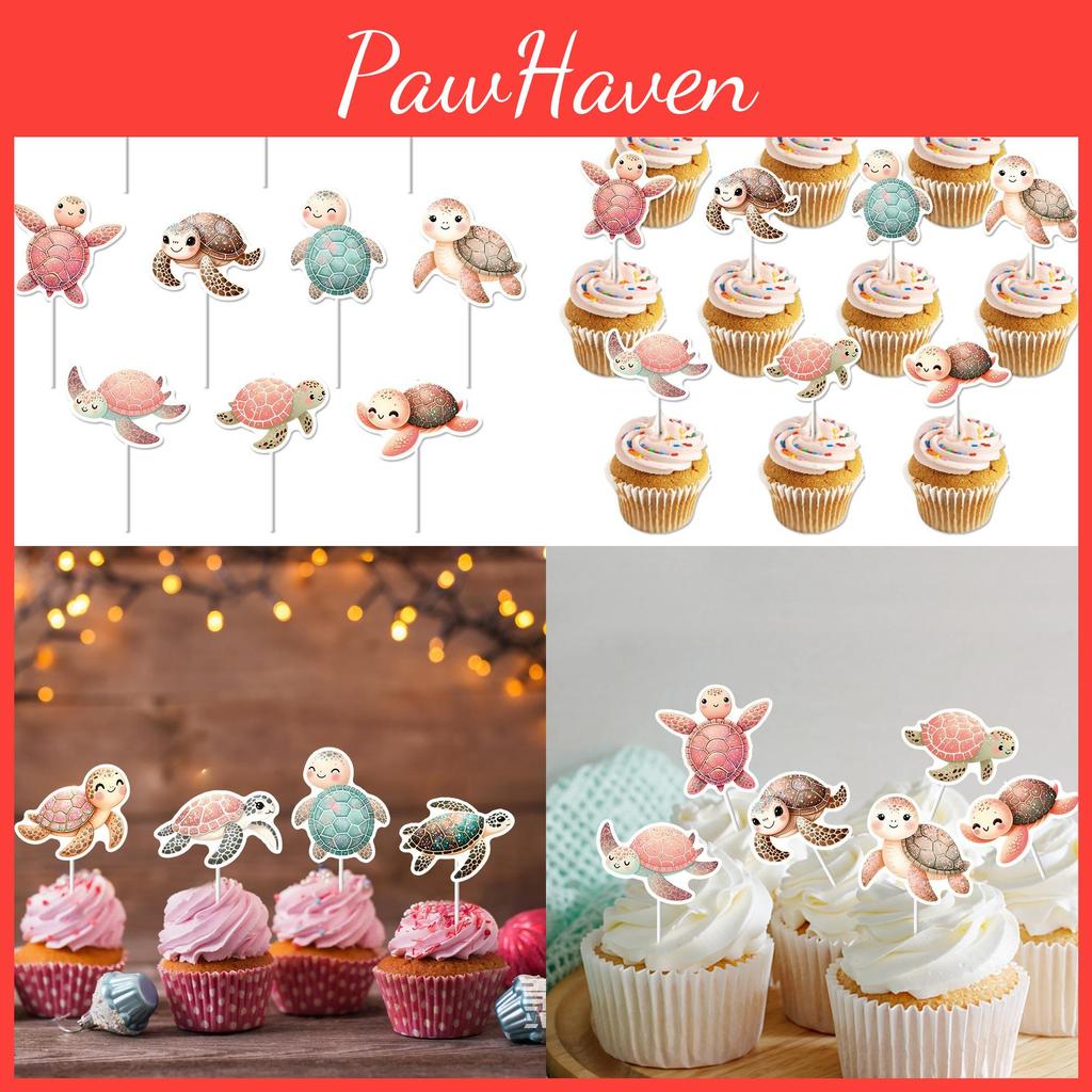 Turtle Theme Birthday Cake Decorations With Diy Paper Toppers For Party Celebrations