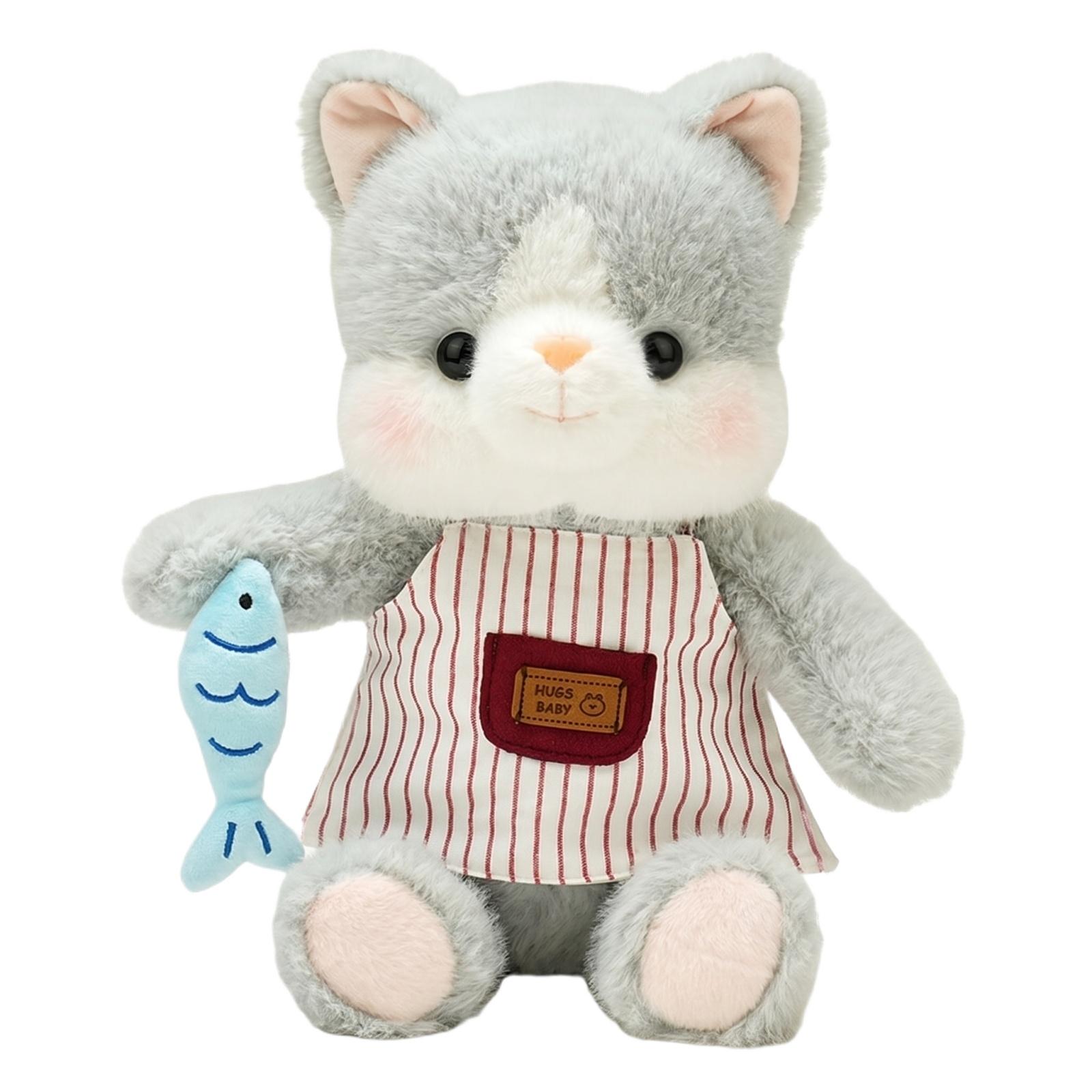 

Soft Plush Bear Doll Stuffed Animal Toy with Checkered Dress and Button Details Suitable for Kids and Collectors Gift One Size