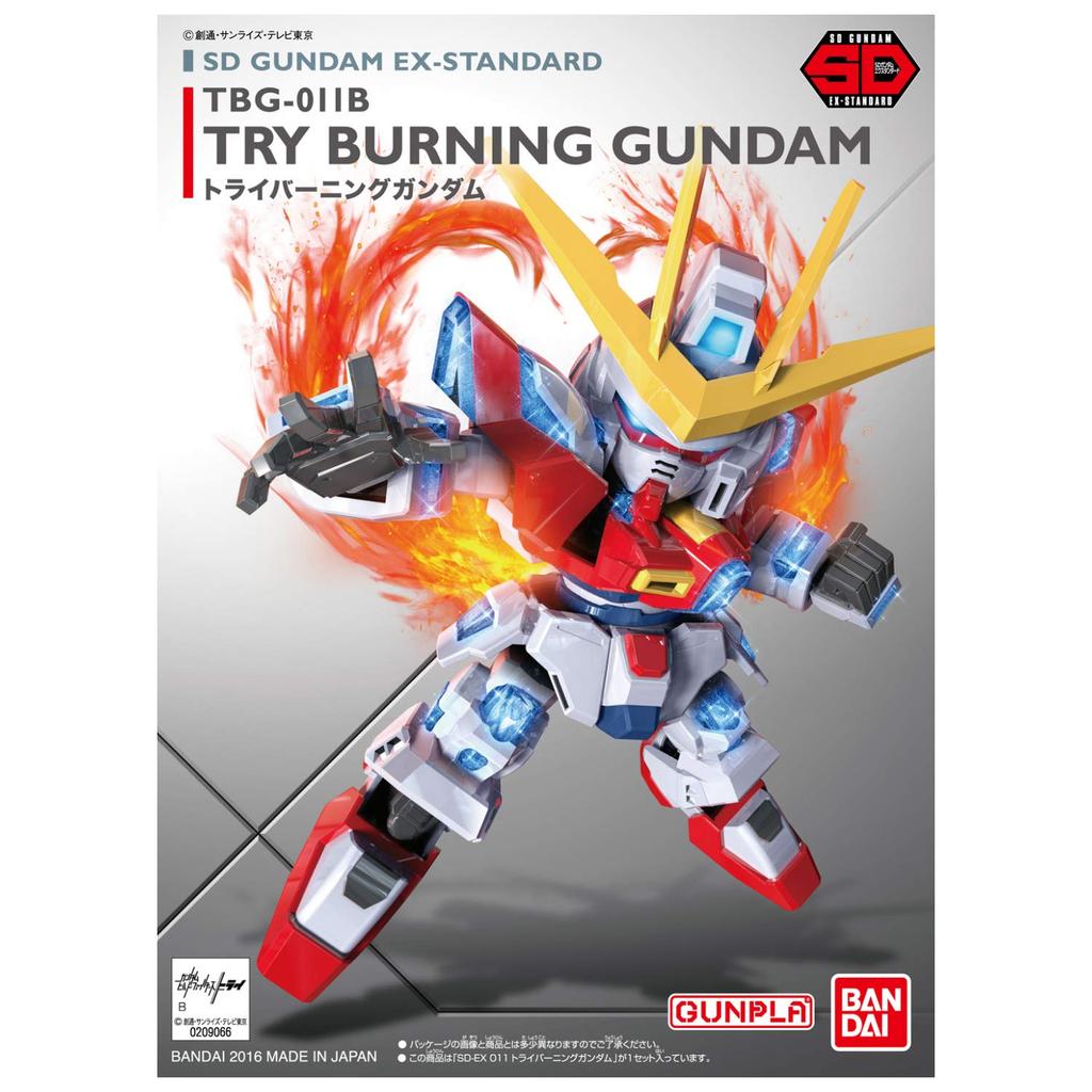 SD Gundam EX-Standard Try Burning Gundam Model Kit - Pre-Colored Plastic Model