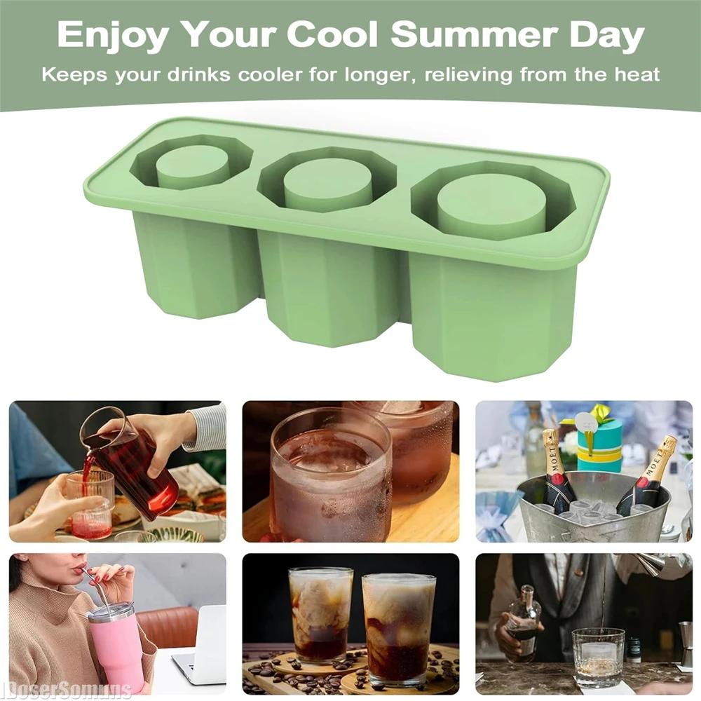 Ice Cube Tray for 30oz Cup Tumbler 30oz Cup Cylinder-Shaped Silicone Ice Mold with Lid 30oz Cup Accessories