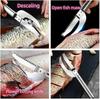 Fish Scale Knife Set Bone Tweezers Descaler Scraper Cleaning Tool Seafood Crackers Picks Shrimp Tail Line Deveiner Remover