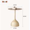 Modern Minimalist Round Side Table - Small Coffee/Sofa Table with Wrought Iron Storage Cabinet