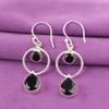 Pear Natural Black Onyx 925 Silver Anniversary Gift Dangling Earrings Jewelry EE-140-7