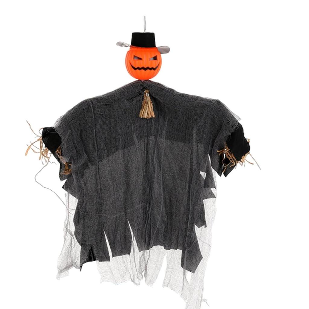 54palcový závěsný duch, Halloweenská animatronika Svítící duchové rekvizity Venkovní dekorace, Závěsný v životní velikosti, Otočná hlava a paže Kostra Strašidelný