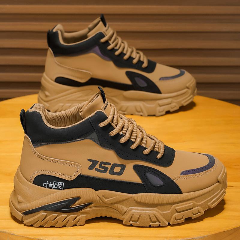 

Men s shoes autumn new high-top casual sports heightening non-slip men s Martin boots mountaineering thick-soled wear-resistant tooling shoes 39