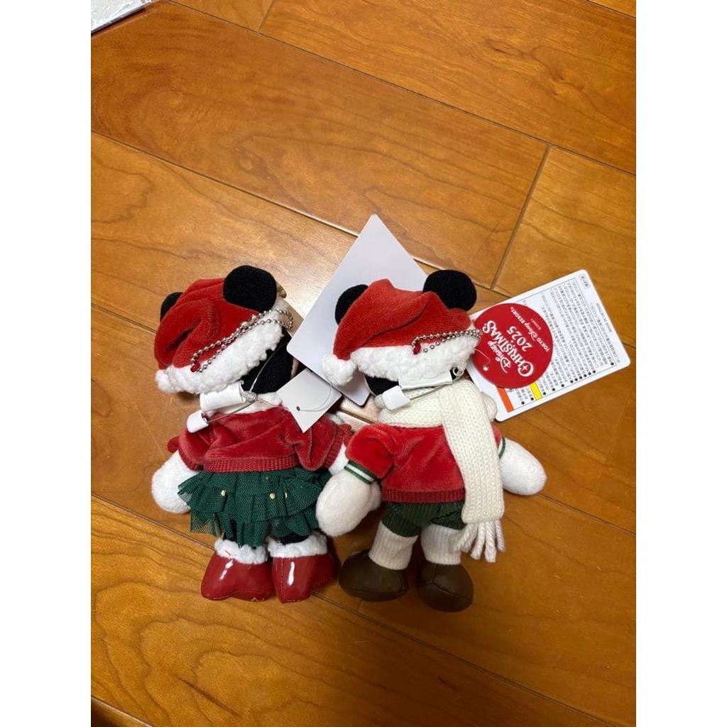 Disney 2025 Christmas Plush Badge Mickey Minnie Set