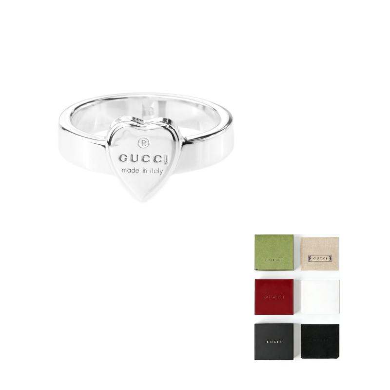 Gucci Sterling Silver Trademark Heart Ring 223867-J8400-8106