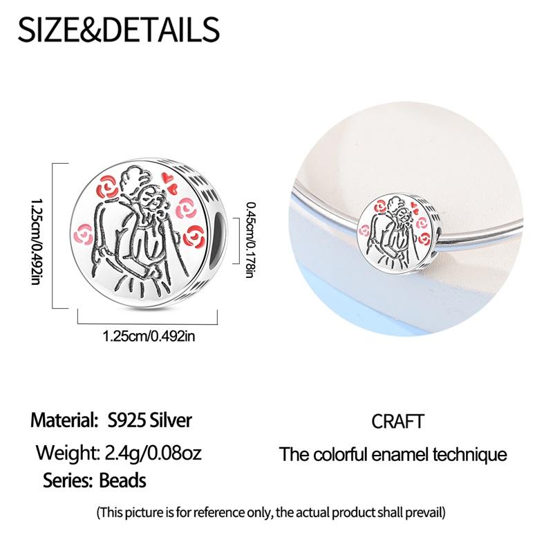 Kupferanhänger „Liebesgeständnis“ mit Paarumarmungen und Küssen, passend für originale Charm-Armbänder, DIY-Schmuckgeschenk für Frauen