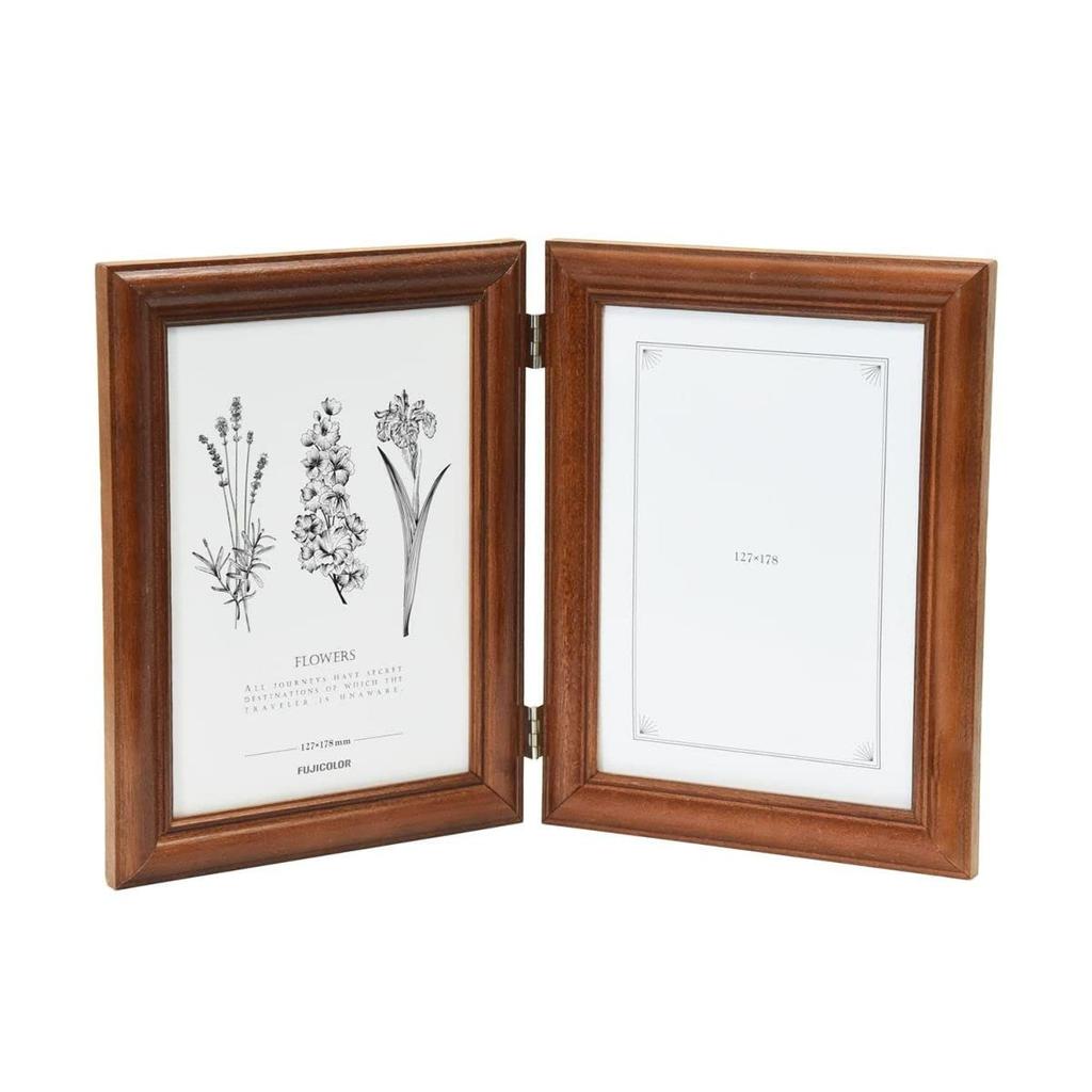 Fujicolor FUJICOLOR Photo 2L Size X 2 Brown Frame, Wooden, 4622TK, Sides,