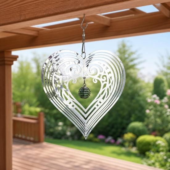 Stainless Steel Reflective Wind Spinners Outdoor Garden Decor Sparkly Wind Spinner Bird Devices