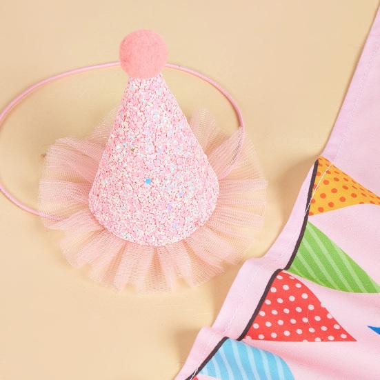 1 Set Pet Hat Neckerchief Letter Printing Eye-catching Pet Dogs Hat Bib Birthday Costume Pet Supplies