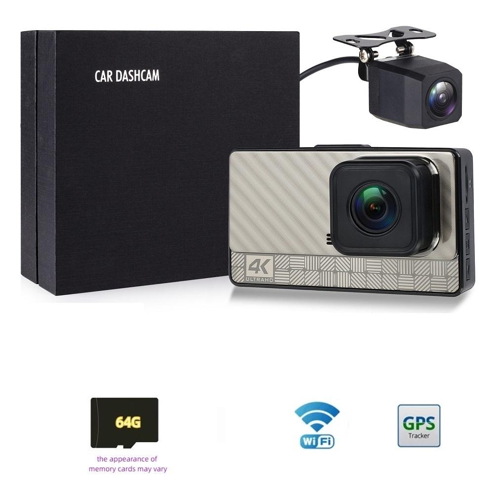 4K Ultra High Definition mit WiFi Mobile Internet ADAS BSD Front- und Heck-Dual-Recording-Fahrtenrekorder