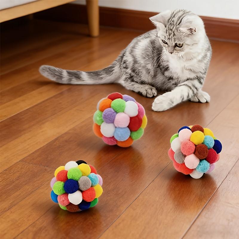 Cat Ball Toy Pet Elastic Bell Ball Self-Amusement Ball Ball Teething Toy for Indoor Cats And Kittens Random Color, None Battery