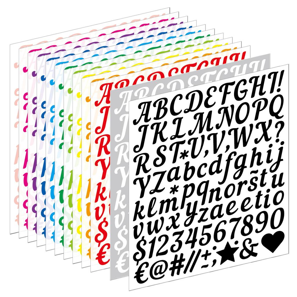 1 Inch Handwritten Letter Sticker Sturdy Multicolor Gift DIY Diary Hand Account English Alphanumeric Sticker