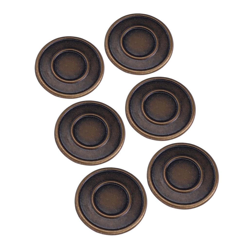 50 Set Pants Button Set 17mm Round Stainless Steel Bronze Decorative 2x6.5mm Tip Crossing Screw Back Button for Hats
