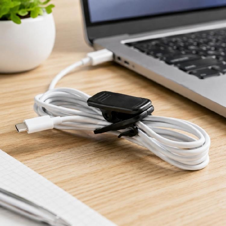 Spring Grip Thin Cord Fasteners with Separate Routing Guides for Earphone Cable Management Across Several Locations