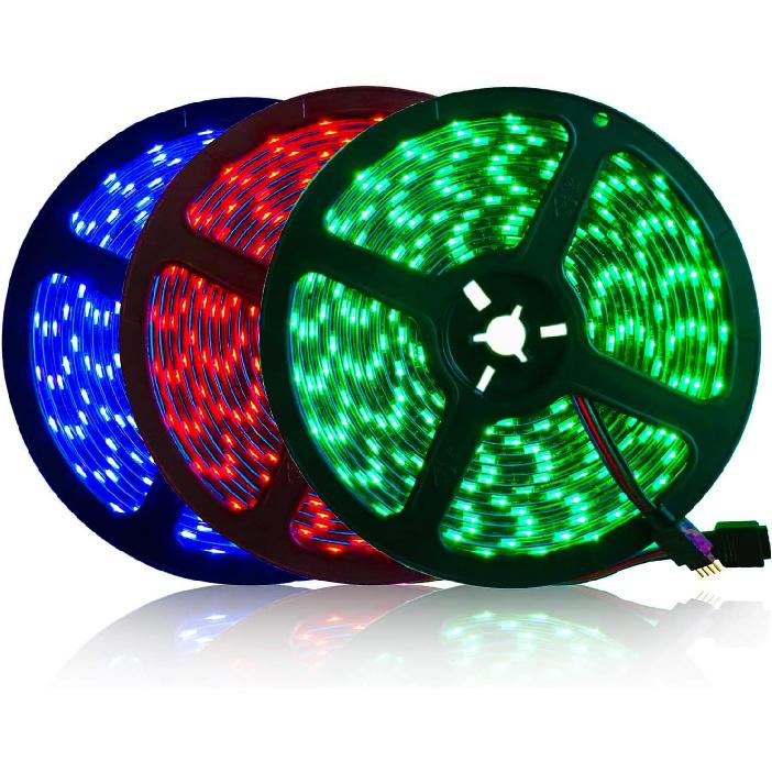 5M Black PCB 5050 RGB LED Strip Waterproof IP65 300 SMD Black PCB Board DC 12V Flexible Light