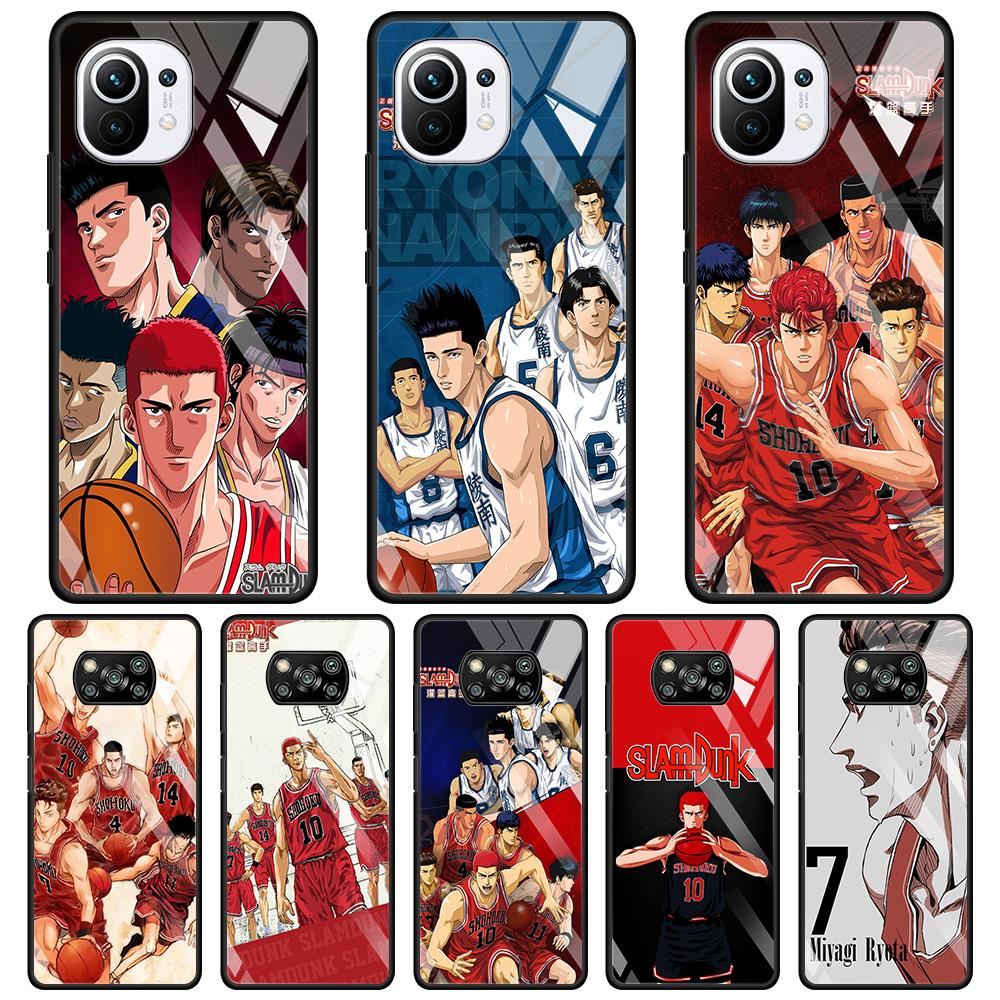 

Чехол из закаленного стекла с аниме Slam Dunk для Xiaomi Poco X3 Nfc M2 F2 Pro, чехол для Mi 11ultra 11 10 10t Lite 9t Cc9e Cc9 Note 10