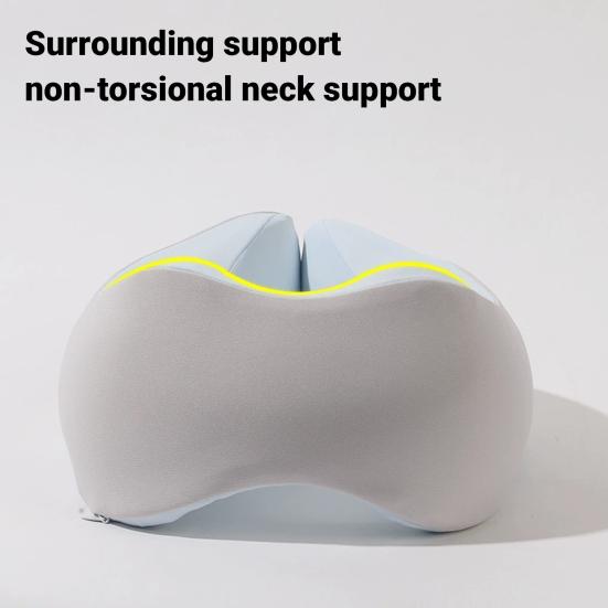 Memory Foam Neck Pillow Portable Ergonomic Neck Cushion Soft U-Shaped Support Pillow for Neck Fatigue Relief Travel Flights Office