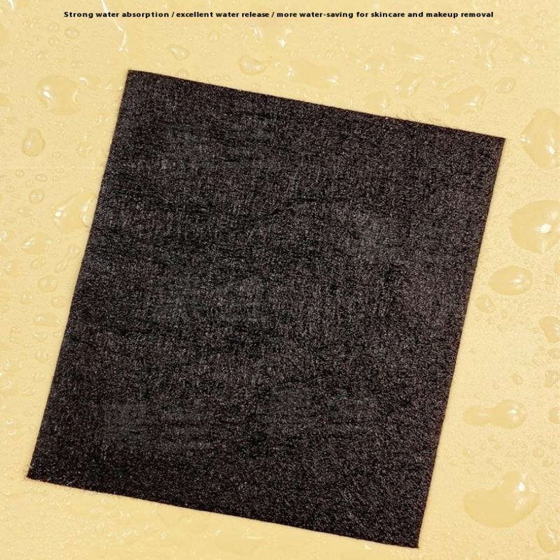 Bamboo Charcoal Wet Compress Cotton Pads 200Pcs Disposable Black Makeup Remover Pads Facial Skin Wipe Cleaning Cotton Pads