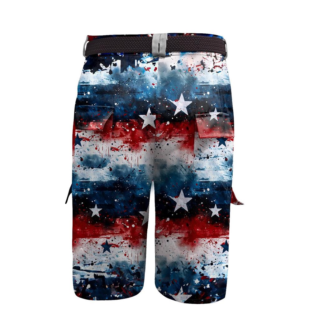 Herren Unabhängigkeitstag Bedruckte Mehrfach-Taschen Workwear Shorts