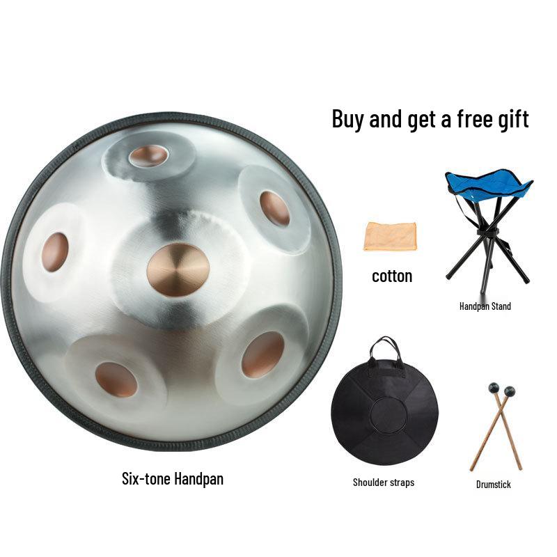 Ocelový buben s 6 tóny – éterický ruční perkusní nástroj Handpan pro začátečníky