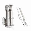 High Appearance Stainless Steel Fruit Fork Set with Stand Reusable Dessert Fork Three Toothed Portable Cake Fork Cake