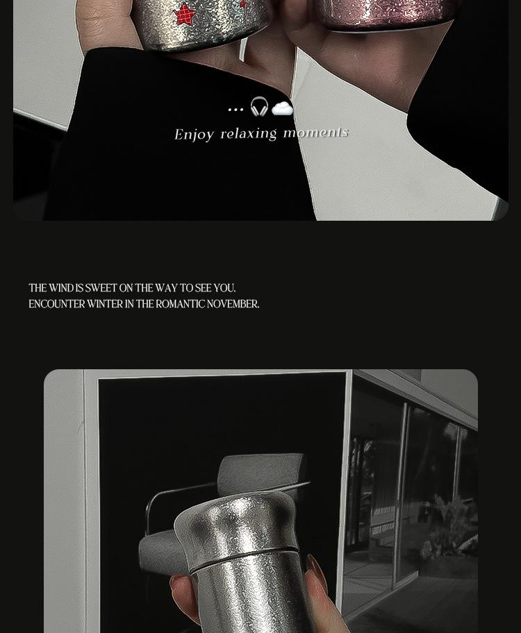 Compact Pure Titanium Tea Thermos for Girls – Stylish Pocket-Sized Cup