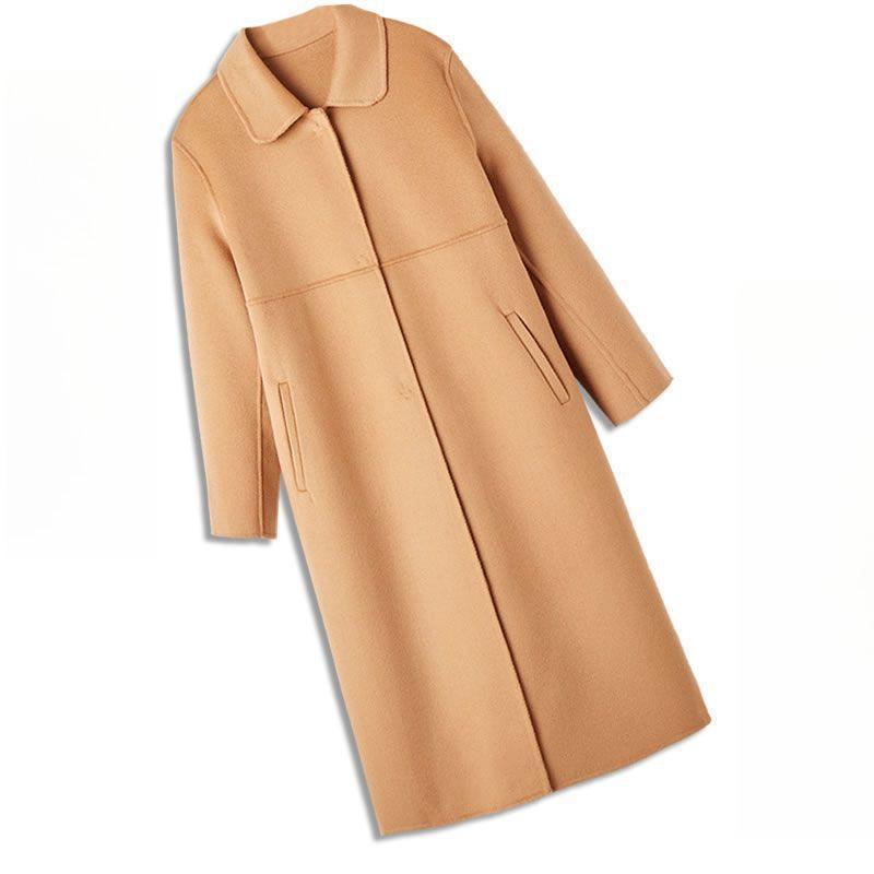

Autumn and Winter New Women s Long Doll Collar Double-sided Woolen Coat Is Thin and Large. S