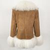 OFTBUY 2024 Winter Women Coat Real Natural Mongolia Sheep Fur Turn-down Collar New Fashion Jacket Thick Warm Casual Overwear