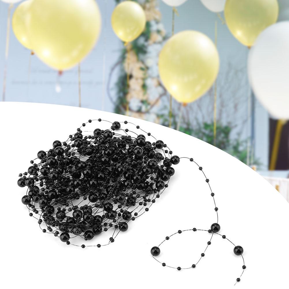 10M rybářská nit Umělé perly Korálky Řetízek DIY Dekorace na svatbu (Černá)