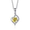 Women's 925 Sterling Silver Jewelry 1 Carat Moissanite Pendant Necklace For Wedding Simple Fashion Clavicle Chain
