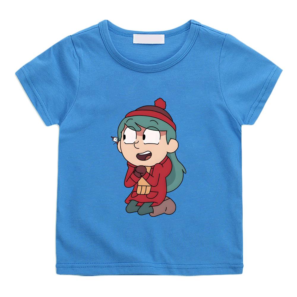 Cotton Hilda and Alfur O-neck T-shirts Kawaii Boys Girl Tops Children T Shirt Casual Graphic Printing Tshirt