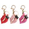 Rhinestone Lip Keychain Pendant Diamond Lip & Lipstick Bag Charm Sparkling Lip Pendant for Women Girls