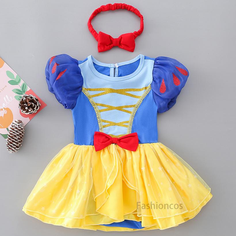 Baby Romper Tutu Dress with Headband Infant Baby Girl Princess Clothes Cute Design Kids Dress Halloween Party Costumes Outfit