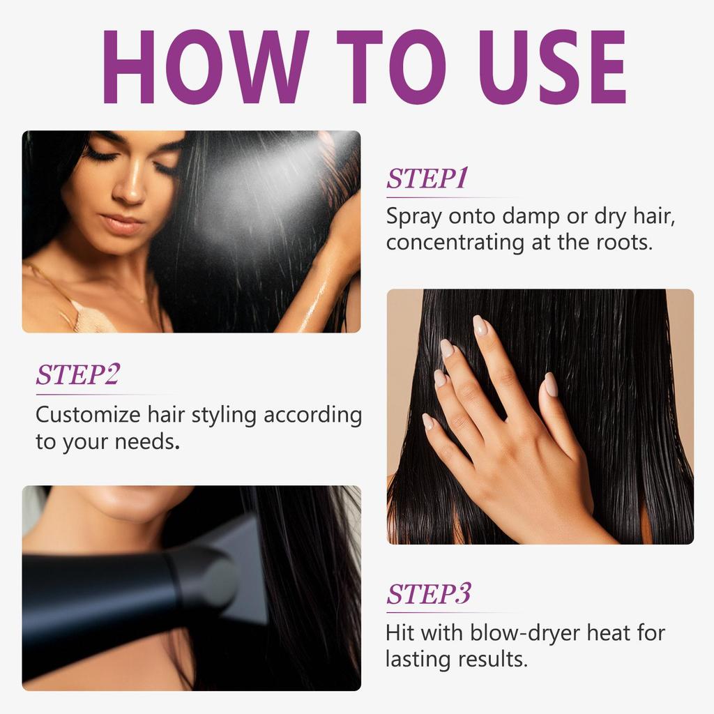 Long-Lasting Lift Spray-RAISE THE ROOT THICKENING SPRAY-The Cure for Flat Hair, Heat Protectant, Not Sticky or Stiff, 100ml