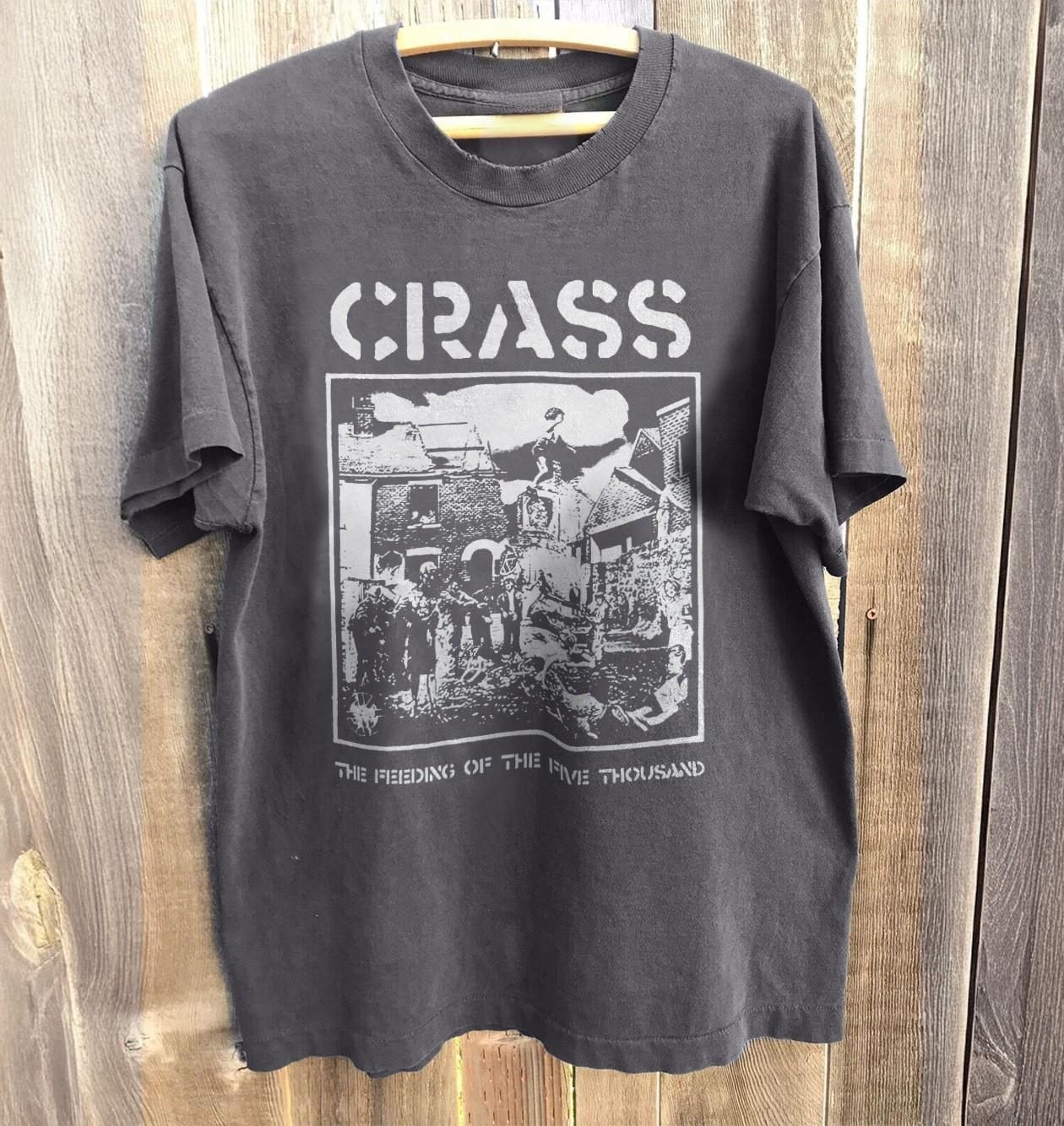 NEW! CRASS the Feeding Unisex T-Shirt Charcoal Heavy Cotton T-Shirt S