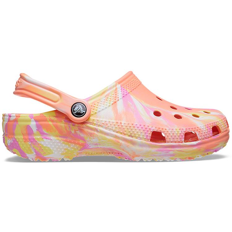 Crocs Classic Clog Marble Beach Sports Unisex Red Multi Color Sandals 'Red' 206867-83F