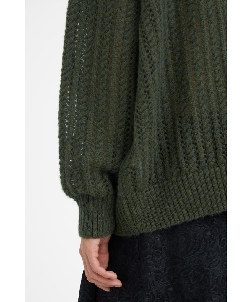 YOUTH Meshed Mohair Sweater_Olive
