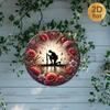 Patriotic Round Aluminum Metal Wall Art Sign Home Decor Memorial Day