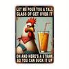 Vintage Style Funny Chicken Metal Sign Home Wall Decor 8x12 Inch