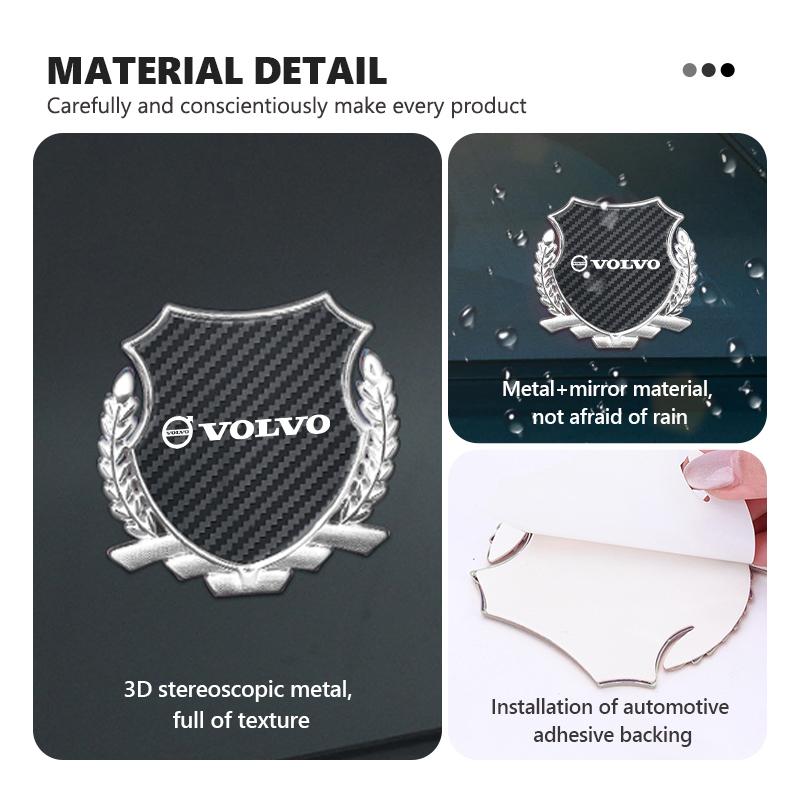 Car Body 3D Stickers Wheat Ears Styling Emblem Decals Decoration For Volvo S60 S80 S90 C30 XC40 XC60 XC70 XC90 V40 V60 V90 T6