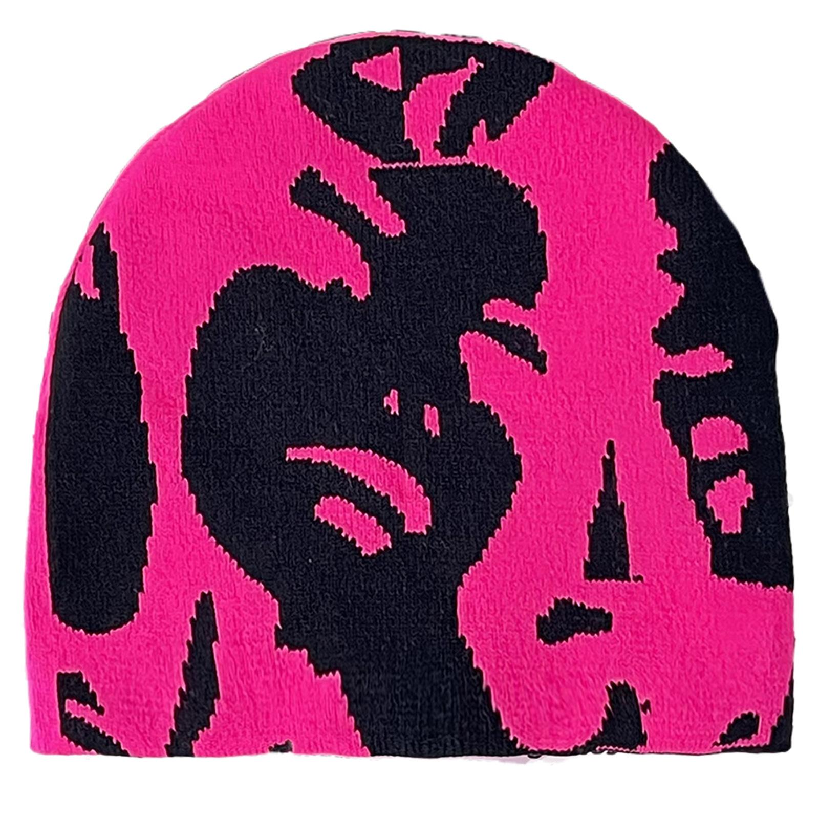 

Шапка-бини для взрослых с рисунком человеческого портрета, эластичная зимняя теплая вязаная шапка, шапка-бини для студентов, подростков, велоспорта темно-синий