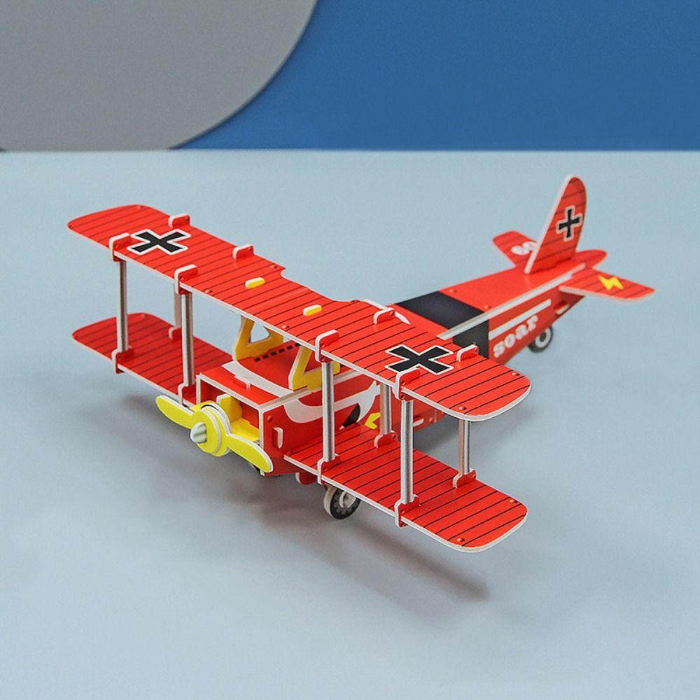 Handmade Airplane Puzzle Paper Education Puzzles Game Montessori Toys Kids