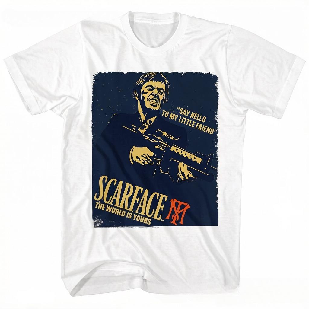 Scarface Movie Costarring Al Pacino Cotton Tshirt Suitable for Adults Short Sleeve Summer Unisex