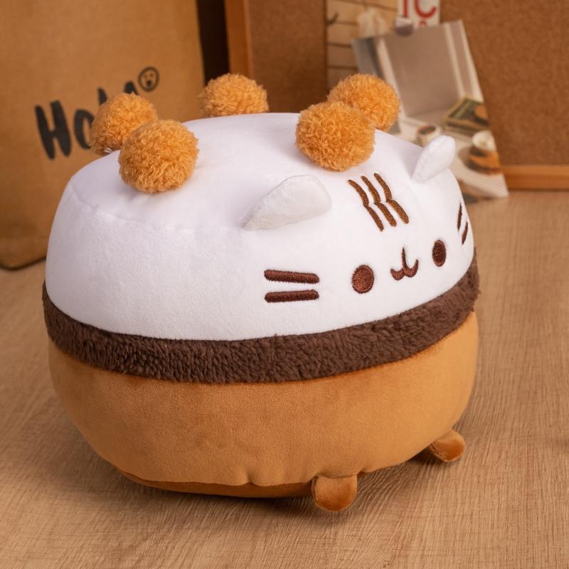 Cute Ice Cream Cake Cat  Plush Toys Stuffed Soft Lifelike Food Pudding Cake Throw Pillow Cushion Kids Toys Home Decor
