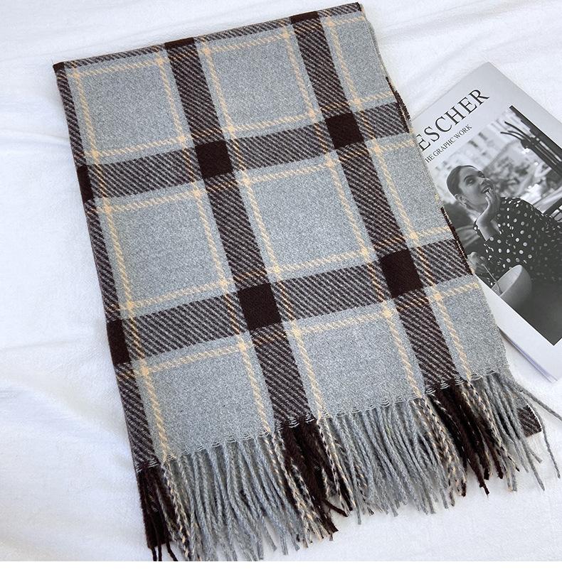 Beliebtheit Stil Tartan Karo Schal Fransen Schal - Wochenende Lässig Winddicht Warmer Schal für Herbst Winter