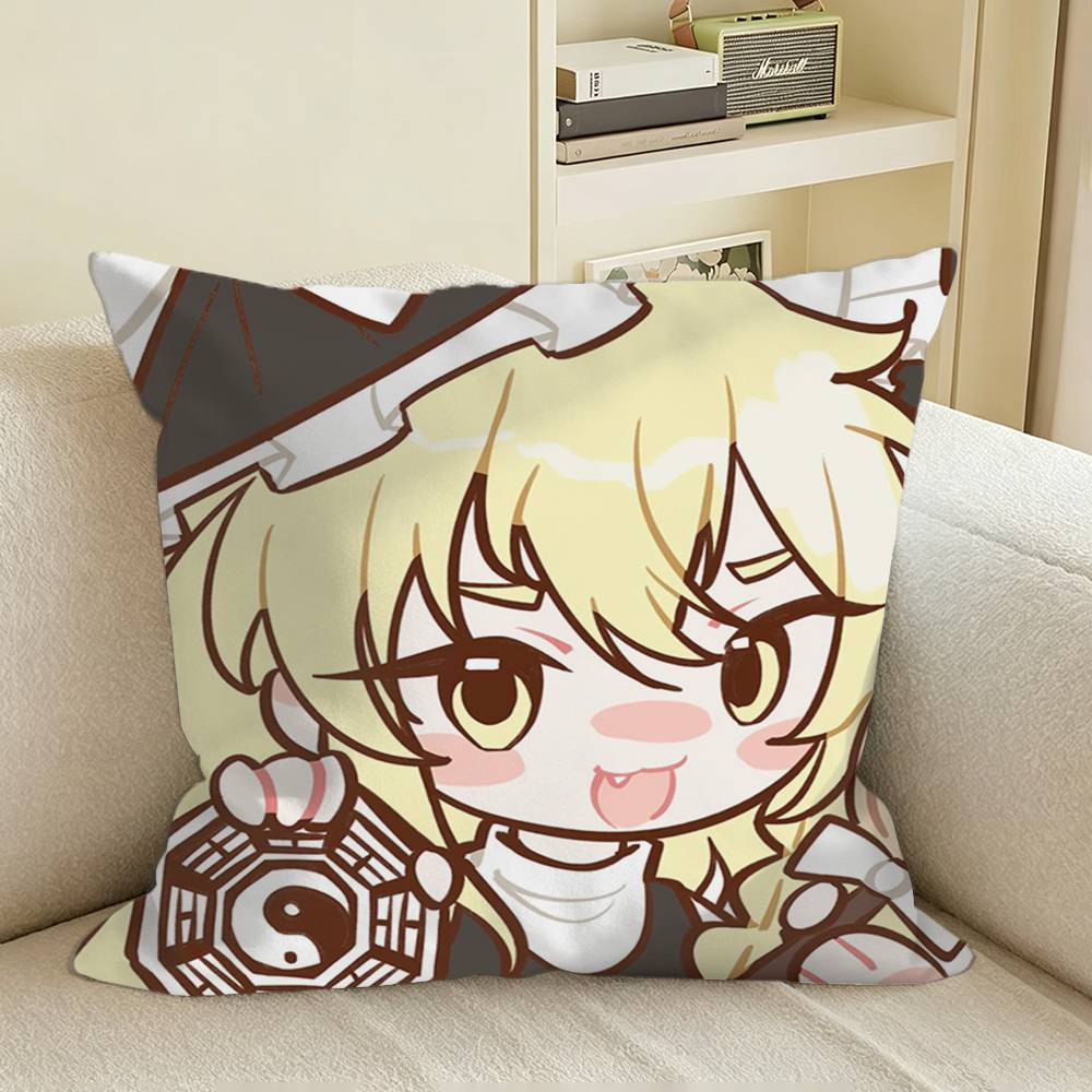 TTouhou Blonde Witch Square Sofa Pillow Cover Solid Color Living Room Home Decor Cushion Case