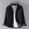 Men's Corduroy Long-sleeved Shirt Spring and Autumn Japanese Retro Stand-up Collar Loose Casual Shirt Jacket