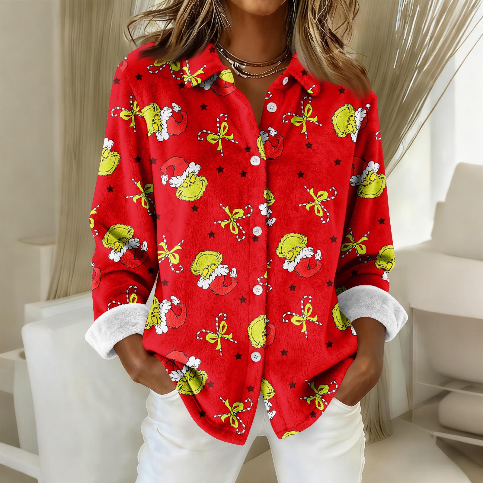 

Женская рубашка-блузка с принтом и пуговицами, длинный рукав, повседневный базовый рубашечный воротник, обычный топ L винный